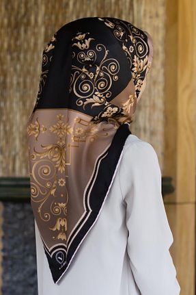 روسری بژ پلی استر VİOLLA - کد 877588850
