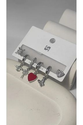 گوشواره جواهر طوسی مروارید Bijutek - کد 936733405