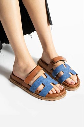صندل سرمه ای زنانه پاشنه تخت Shoebuo - کد 930367063