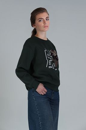 سوئیشرت سبز زنانه چاپی Lufian - کد 892483268