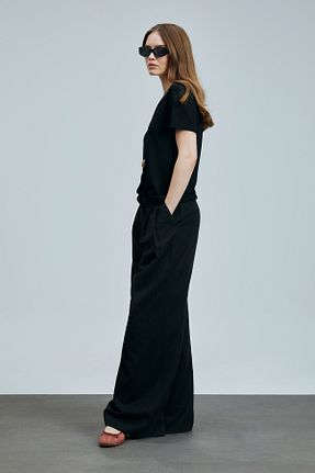 تیشرت مشکی زنانه رگولار Lufian - کد 929414491