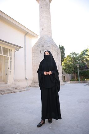 کلاه و ابایا مشکی زنانه پنبه ای KADEEM - کد 927333500
