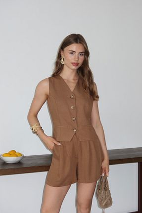 ست بالاتنه و پائین تنه قهوه ای زنانه بافتنی balkarconcept - کد 942714409