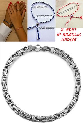 دستبند استیل (فولاد) متالیک مردانه استیل (فولاد) Takı Dükkanı - کد 36769763