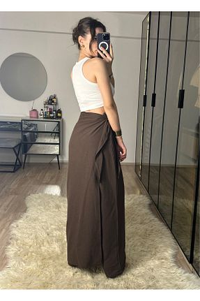 شلوار قهوه ای زنانه کتان NET OF NOT - کد 905376543