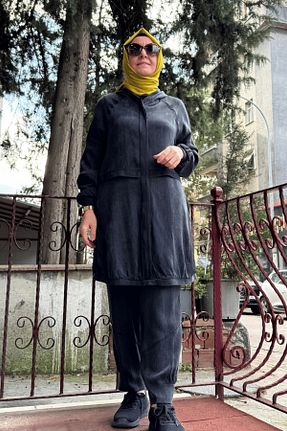 ست بالاتنه و پائین تنه حجاب مشکی زنانه رگولار Al-Marwah - کد 881433127