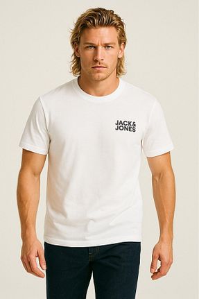 تیشرت سفید مردانه اسلیم فیت Jack & Jones - کد 696159512