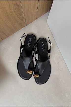 دمپائی مشکی زنانه چرم مصنوعی Mupa Shoes - کد 938157394