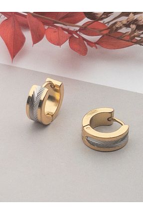 گوشواره استیل (فولاد) زرد زنانه استیل ضد زنگ Siya Silver - کد 897893506