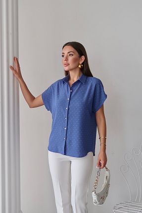 پیراهن آبی زنانه رگولار Swass - کد 939594591