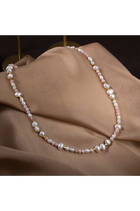 گردنبند مروارید سفید مروارید آب شیرین OSMANLI DEĞERLİ TAŞ - کد 647240655