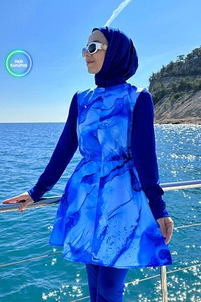مایو حجاب آبی زنانه Batik Ka Hijab - کد 824158459