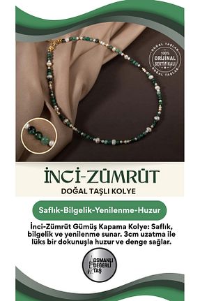 گردنبند مروارید سفید مروارید آب شیرین OSMANLI DEĞERLİ TAŞ - کد 647240988