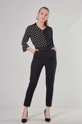 شلوار مشکی زنانه پارچه Swass - کد 55236684