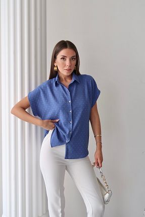 پیراهن آبی زنانه رگولار Swass - کد 939594591