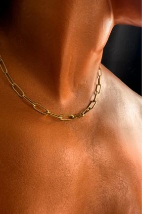 گردنبند استیل ( فولاد ) طلائی زنانه استیل ضد زنگ SEVGİLİ TAKI - کد 825576112
