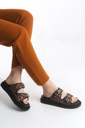 دمپائی مشکی زنانه چرم مصنوعی SH SİLVER MODA - کد 917381421