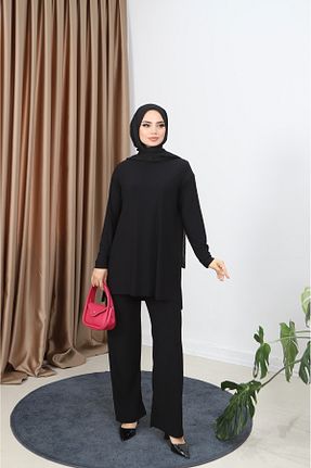 ست بالاتنه و پائین تنه حجاب مشکی زنانه Relaxed NİSUM MODA - کد 925288016