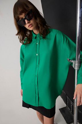 پیراهن حجاب سبز زنانه اورسایز Touche Prive - کد 933791886