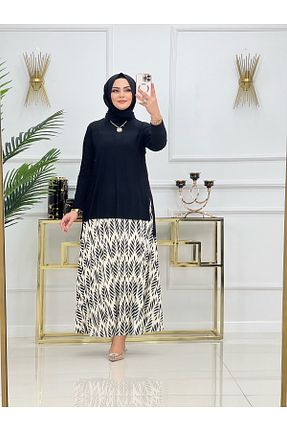 ست بالاتنه و پائین تنه حجاب مشکی زنانه رگولار NİSUM MODA - کد 944066213