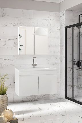 ست کمد حمام سفید Alfa Banyo - کد 944075428