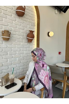 شال صورتی زنانه پنبه ای Modakaşmir - کد 944635180