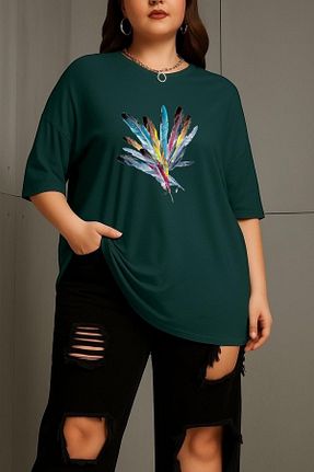 تیشرت سایز بزرگ رنگی زنانه تکی BENROMA - کد 944314606