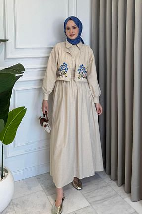 ست بالاتنه و پائین تنه حجاب طوسی زنانه رگولار Beige Store - کد 944159636