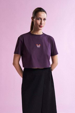 تیشرت بنفش زنانه Relaxed WWF Market - کد 944266366