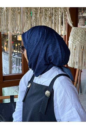 روسری سرمه ای پنبه ای Qalortex Scarf - کد 944264118