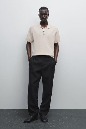 تیشرت بژ مردانه رگولار Massimo Dutti - کد 948348912