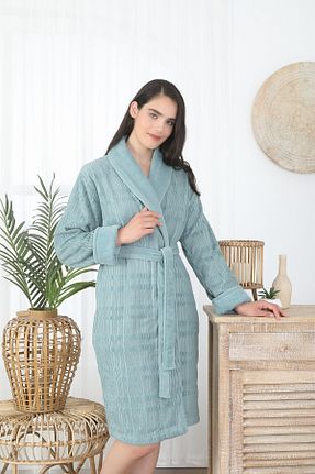 حوله پالتوئی فیروزه ای زنانه Özdilek - کد 944294775