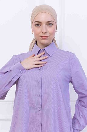 تونیک حجاب بنفش زنانه %100 پنبه FİDEY - کد 944527194