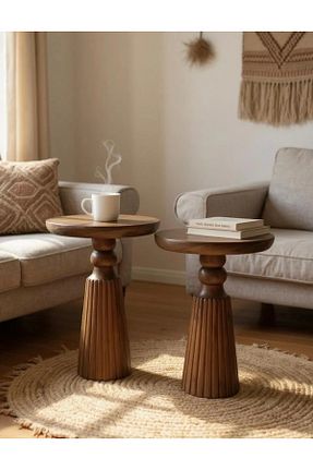میز عسلی قهوه ای چوب ASELYA HOME - کد 944342257