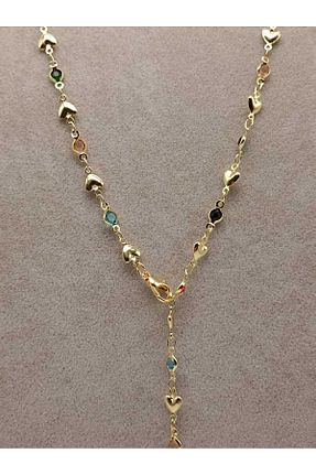 گردنبند جواهر رنگی زنانه برنجی TLSMACCESORIES - کد 944359870