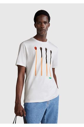 تیشرت سفید مردانه رگولار United Colors of Benetton - کد 944512827