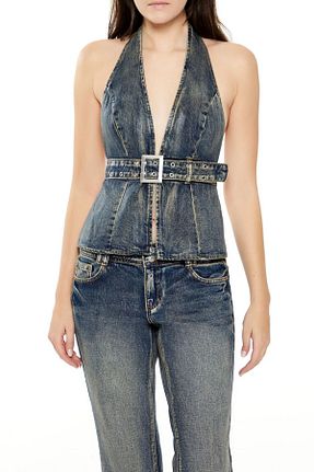 بلوز آبی زنانه ساده Forever 21 - کد 944551422