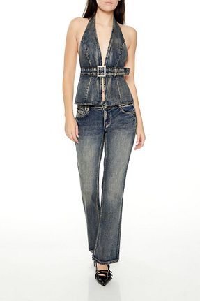 بلوز آبی زنانه ساده Forever 21 - کد 944551422