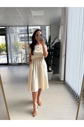 لباس بژ زنانه بافتنی caddstore - کد 944603159