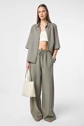 شلوار پارچه ای خاکی زنانه بلند Antioch - کد 944689632