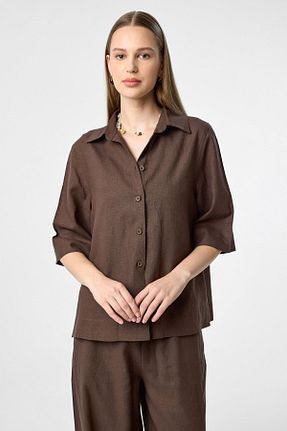 پیراهن قهوه ای زنانه Relaxed Antioch - کد 944689367