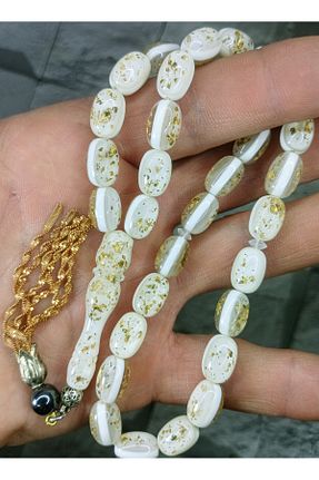 تسبیح سفید روکش طلا Tasarım - کد 944730182