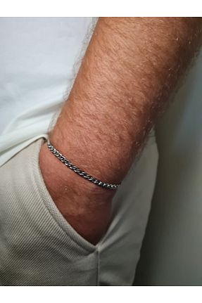 دستبند استیل (فولاد) طوسی مردانه استیل (فولاد) ZEYM - کد 944734729