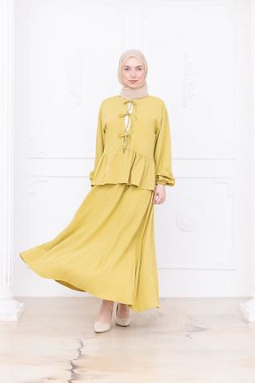 ست بالاتنه و پائین تنه حجاب زرد زنانه رگولار SiSorti Moda - کد 944739459