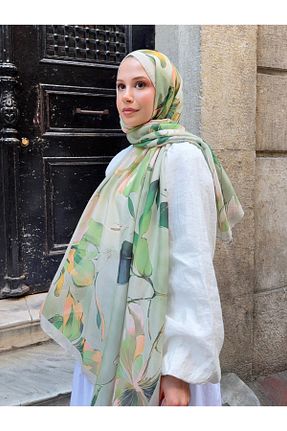 شال فیروزه ای زنانه پنبه ای Mira İpek - کد 944793086