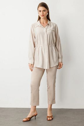 بلوز بژ زنانه ساده Ekol - کد 944807147