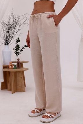 شلوار بژ زنانه بافتنی LA PANTE - کد 944821268