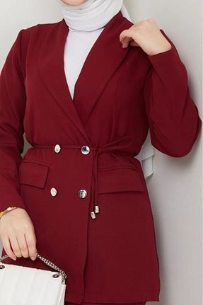 ست بالاتنه و پائین تنه زرشکی زنانه بافتنی Gc.Butiq - کد 944841784