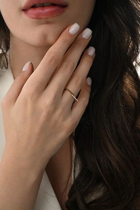 انگشتر نقره طلائی زنانه زیرکن Söğütlü Silver - کد 944877589