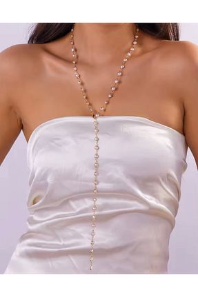 گردنبند جواهر متالیک زنانه مروارید monalisatoka - کد 944884693